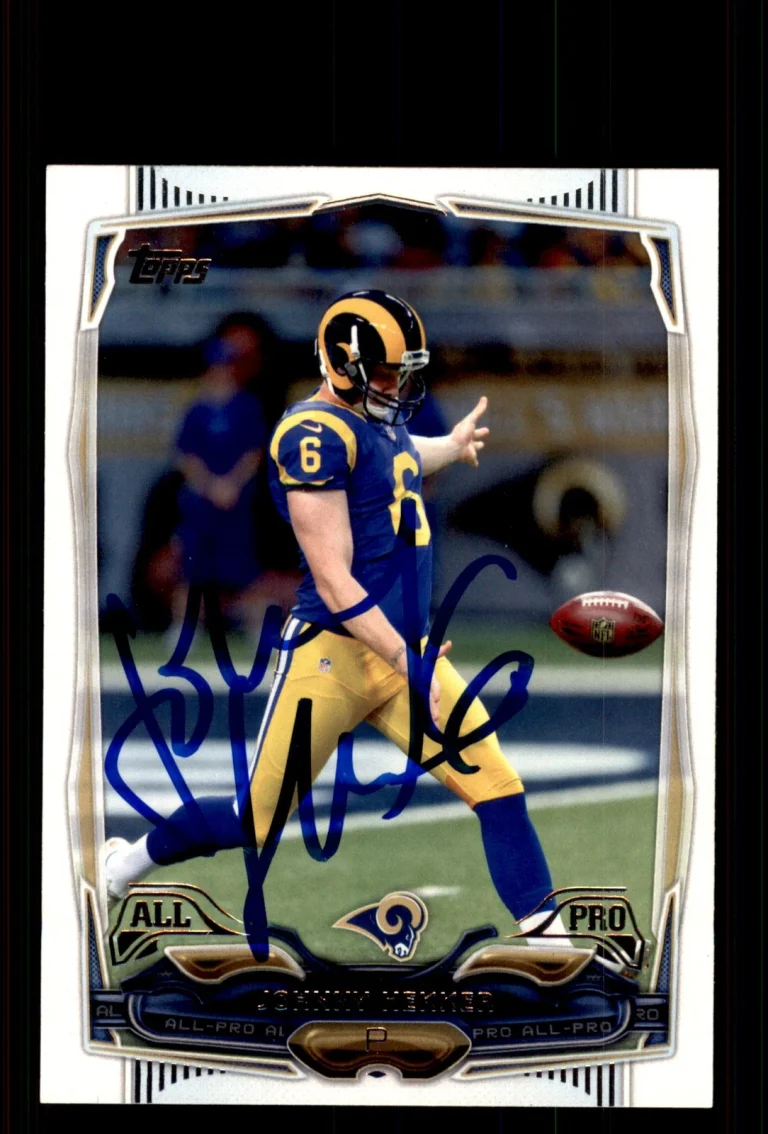 Signed Football Card Auto Johnny Hekker 2014 Topps #35 St. Louis Rams