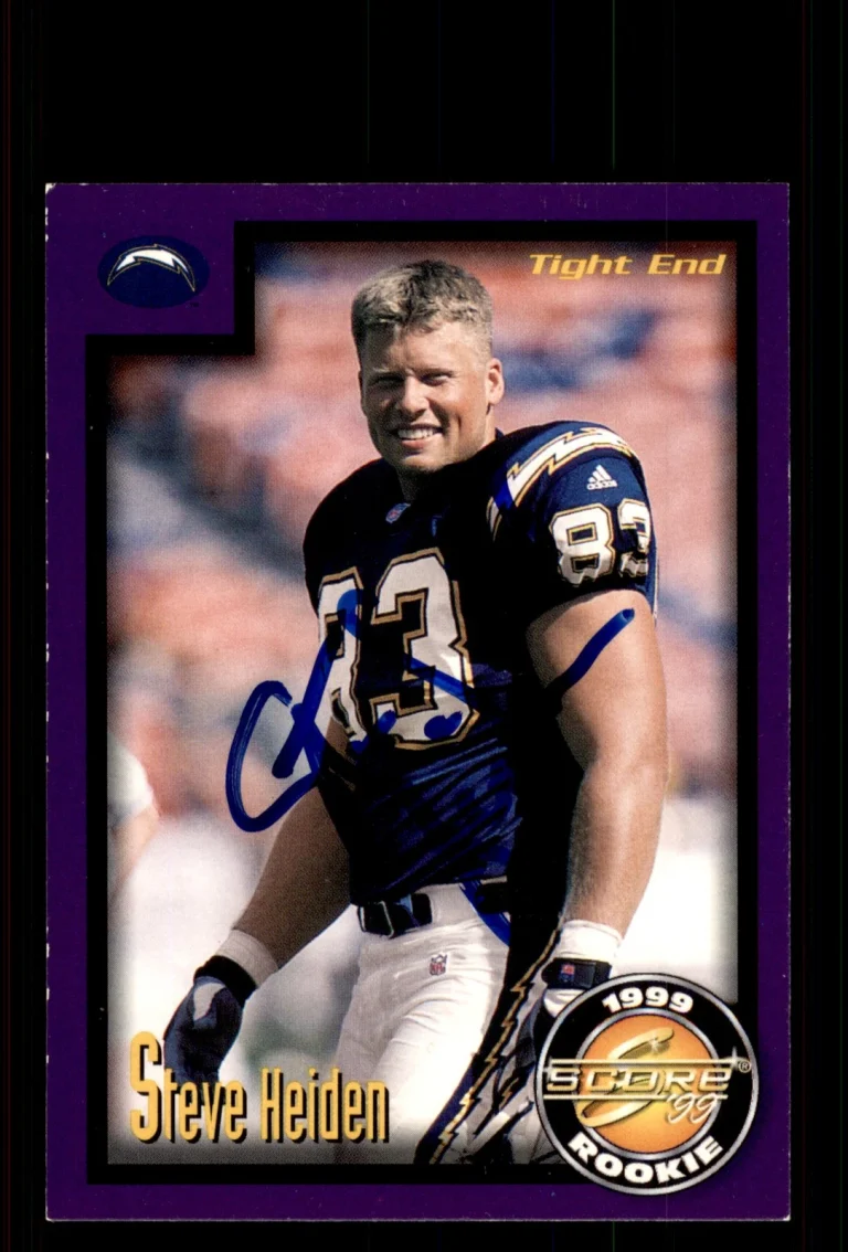Signed Football Card Auto Steve Heiden 1999 Score Supplemental #S-52 Chargers
