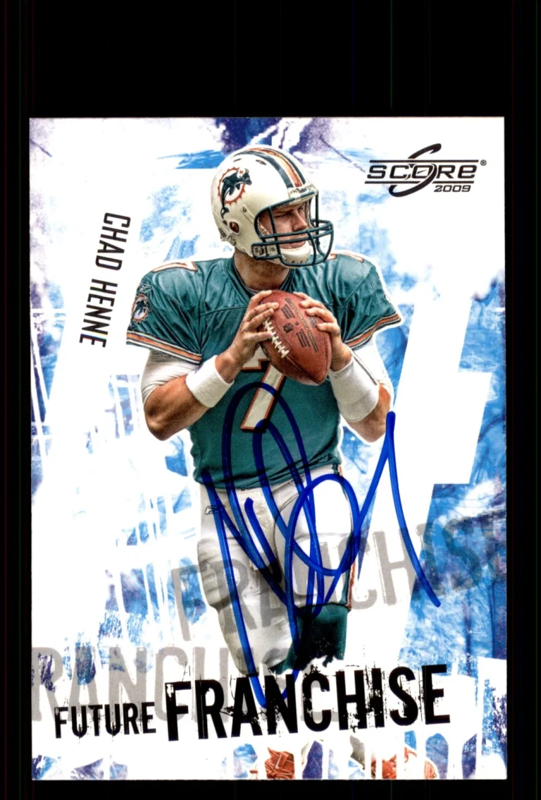 Signed Football Card Auto Chad Henne 2009 Score #2 Miami Dolphins
