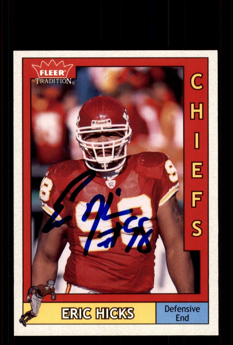 Signed Football Card Auto Eric Hicks 2003 Fleer Tradition #44 Kansas City Chiefs