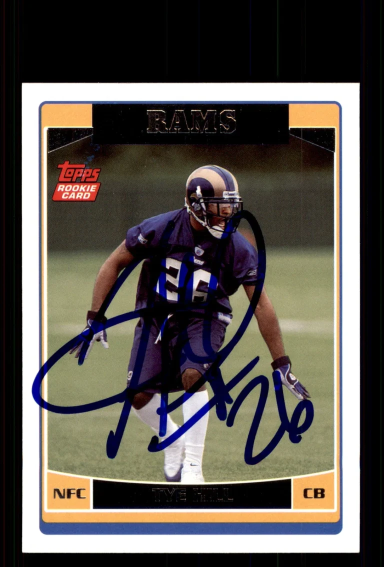 Signed Football Card Auto Tye Hill 2006 Topps #329 St. Louis Rams