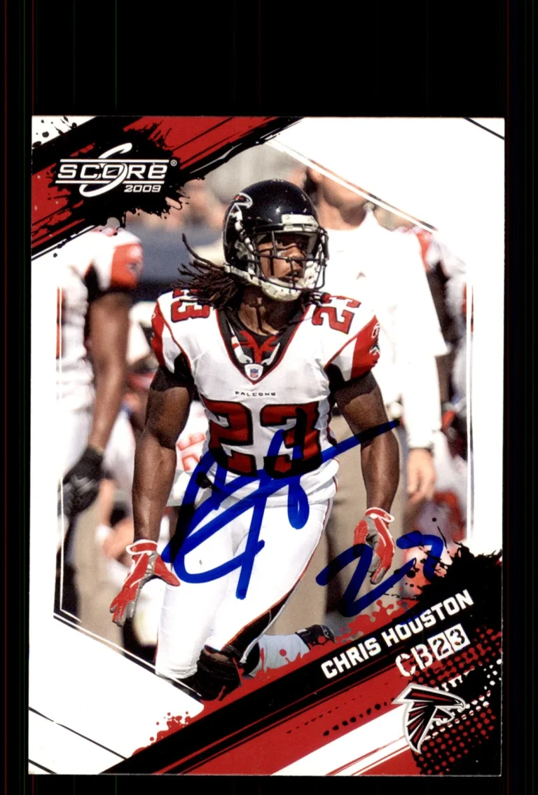 Signed Football Card Auto Chris Houston 2009 Score #10 Atlanta Falcons