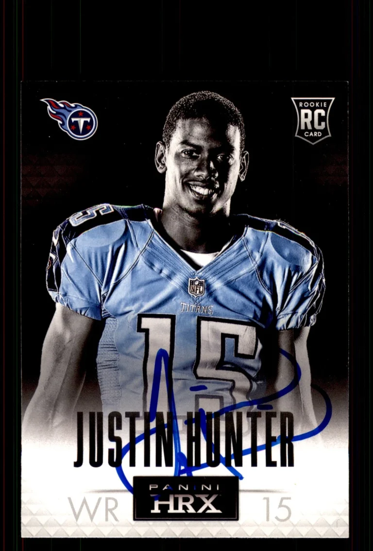 Signed Football Card Auto Justin Hunter 2013 Panini Prizm #9 Tennessee Titans