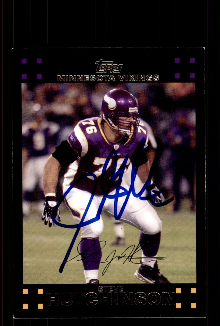 Signed Football Card Auto Steve Hutchinson 2007 Topps #284 Minnesota Vikings