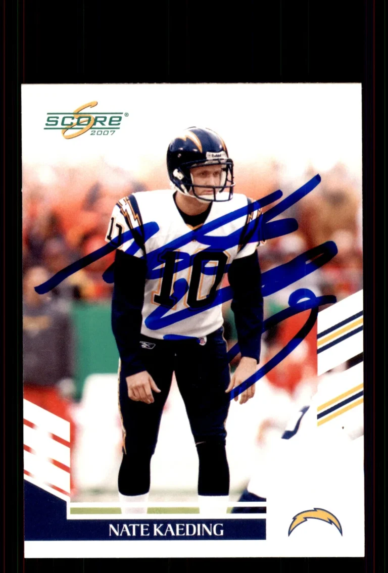 Signed Football Card Auto Nate Kaeding 2007 Score #288 San Diego Chargers