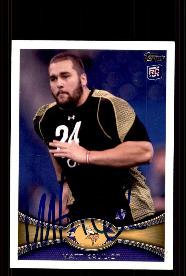 Signed Football Card Auto Matt Kalil 2012 Topps #319 Minnesota Vikings