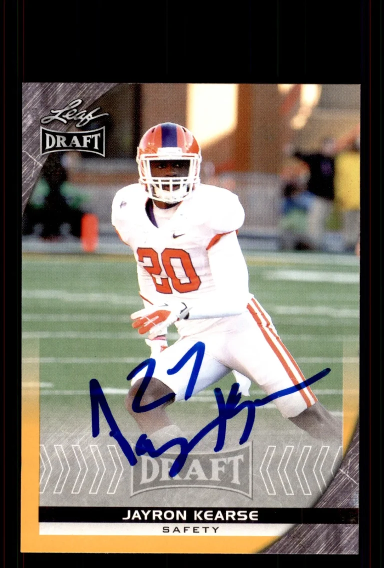 Signed Football Card Auto Jayron Kearse 2016 Leaf Draft #38 Clemson Tigers