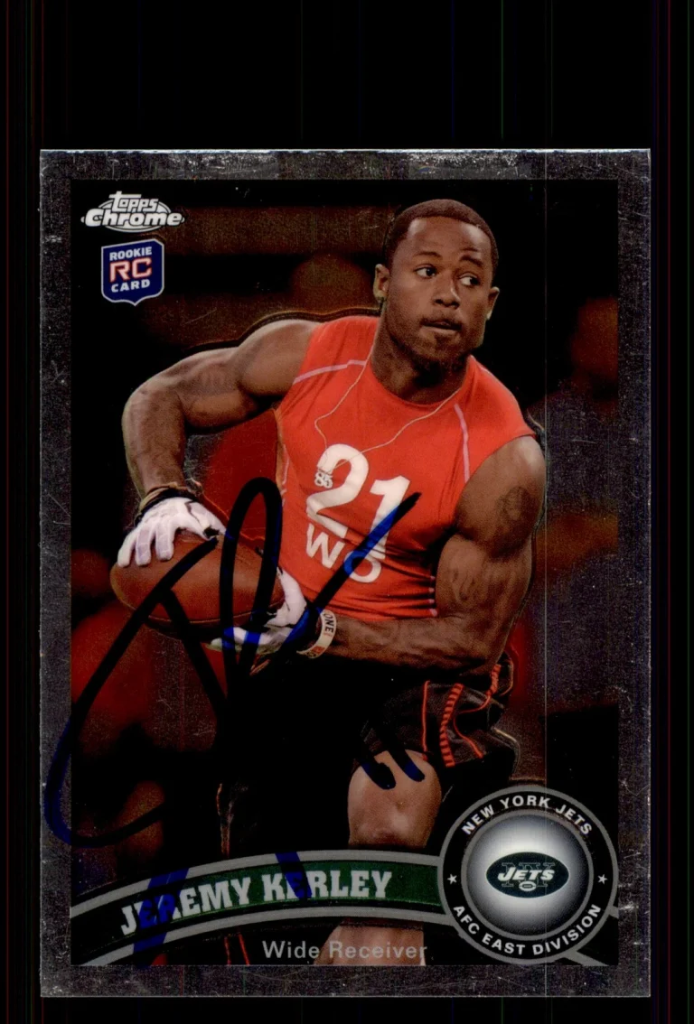 Signed Football Card Auto Jeremy Kerley 2011 Topps Chrome #56 New York Jets
