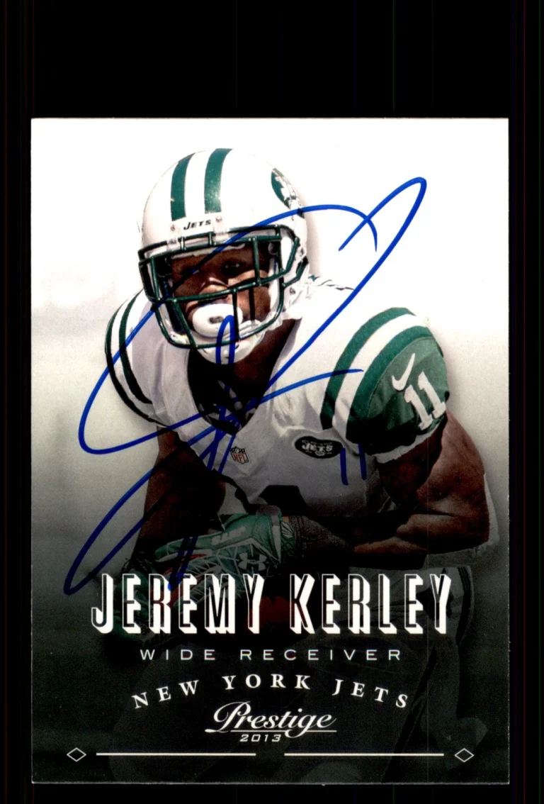 Signed Football Card Auto Jeremy Kerley 2013 Panini Prestige #136 New York Jets