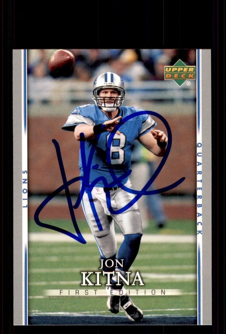 Signed Football Card Auto Jon Kitna 2007 Upper Deck First Edition #31 Lions