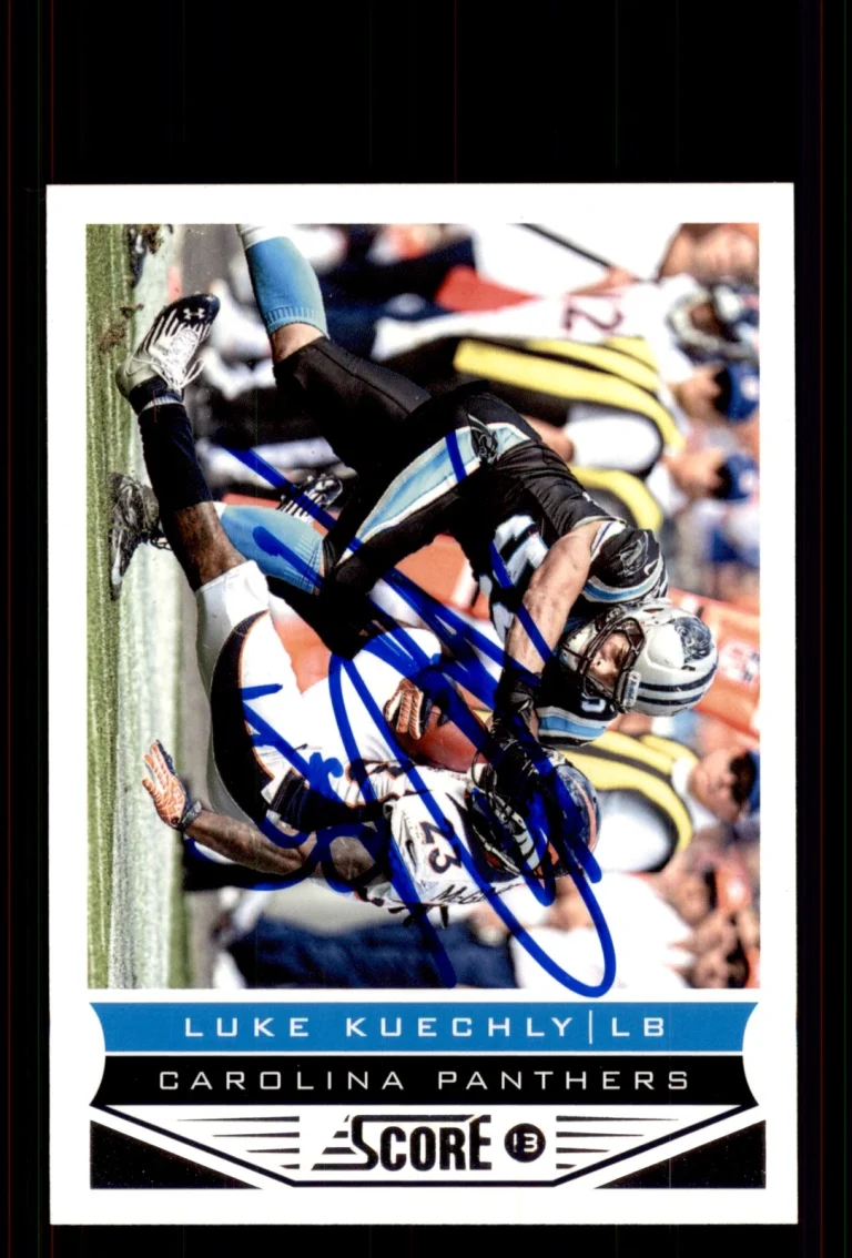 Signed Football Card Auto Luke Kuechly 2013 Score #33 Carolina Panthers