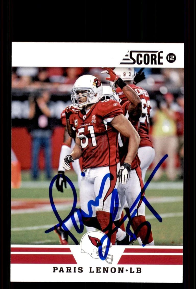 Signed Football Card Auto Paris Lenon 2012 Score #77 Arizona Cardinals
