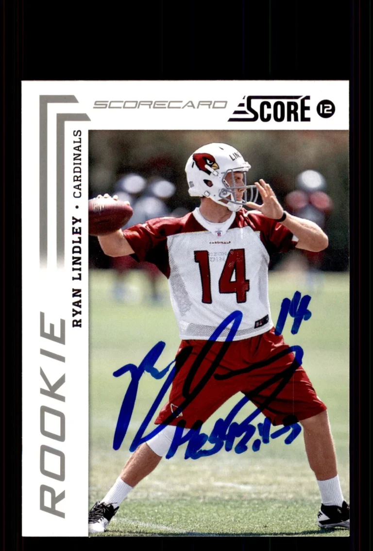 Signed Football Card Auto Ryan Lindley 2012 Score #374 Arizona Cardinals