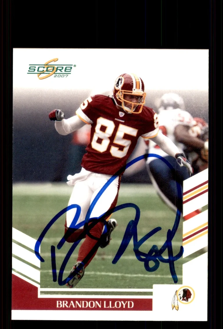 Signed Football Card Auto Brandon Lloyd 2007 Score #29 Washington Redskins