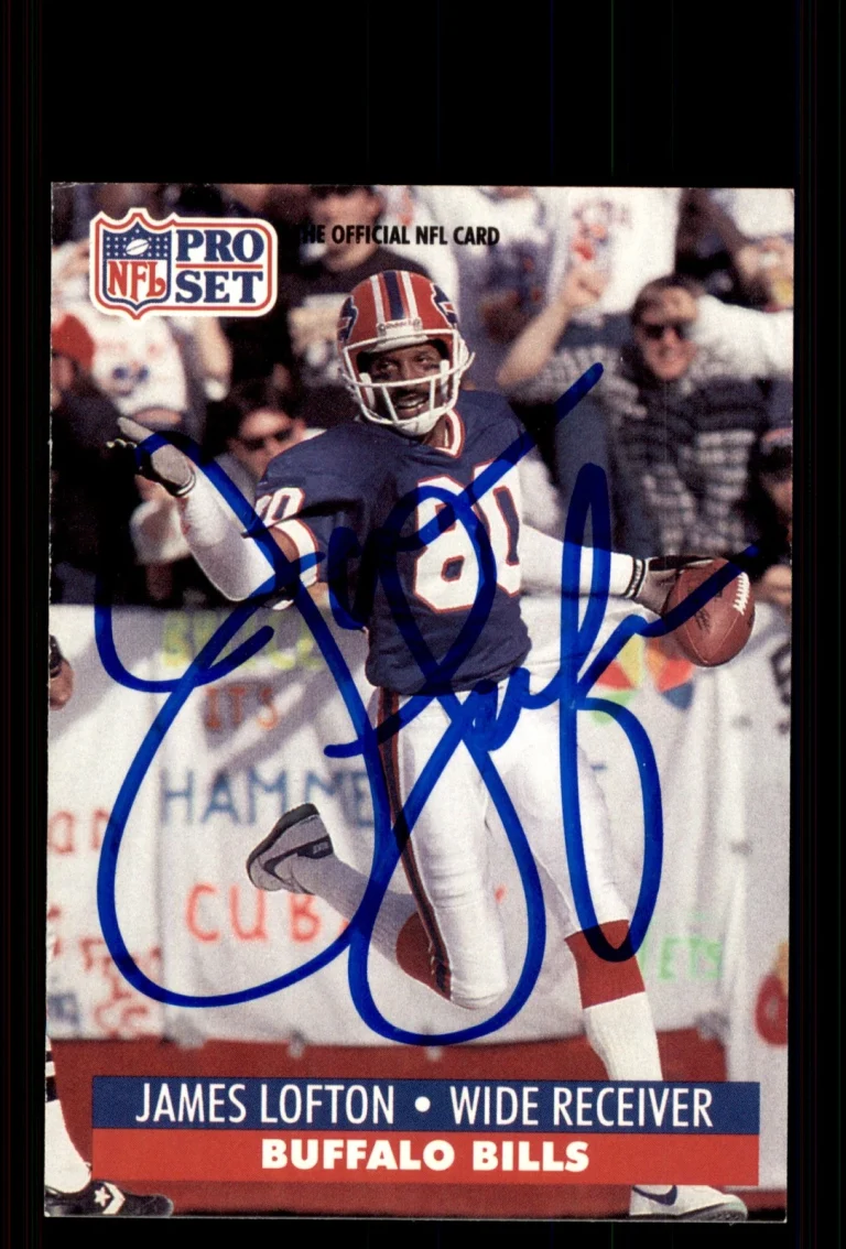 Signed Football Card Auto James Lofton 1991 Pro Set #444 Buffalo Bills