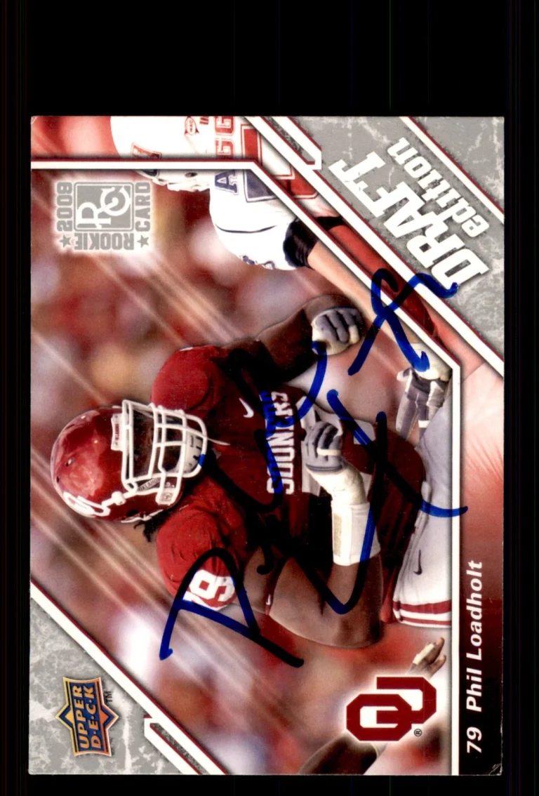 Signed Football Card Auto Phil Loadholt 2009 Upper Deck Draft #45 Oklahoma