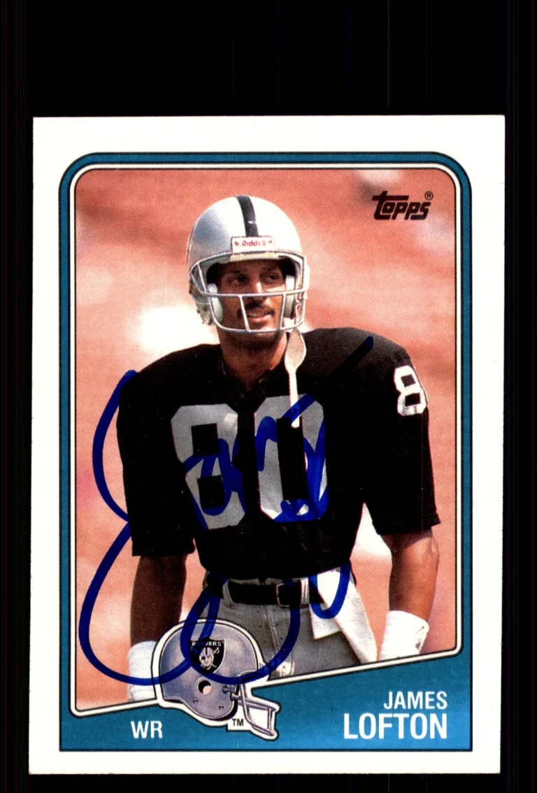Signed Football Card Auto James Lofton 1988 Topps #329 Los Angeles Raiders
