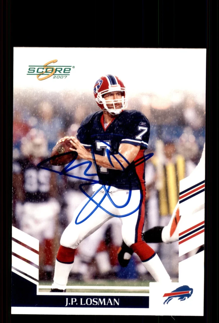 Signed Football Card Auto J.P. Losman 2007 Score #137 Buffalo Bills