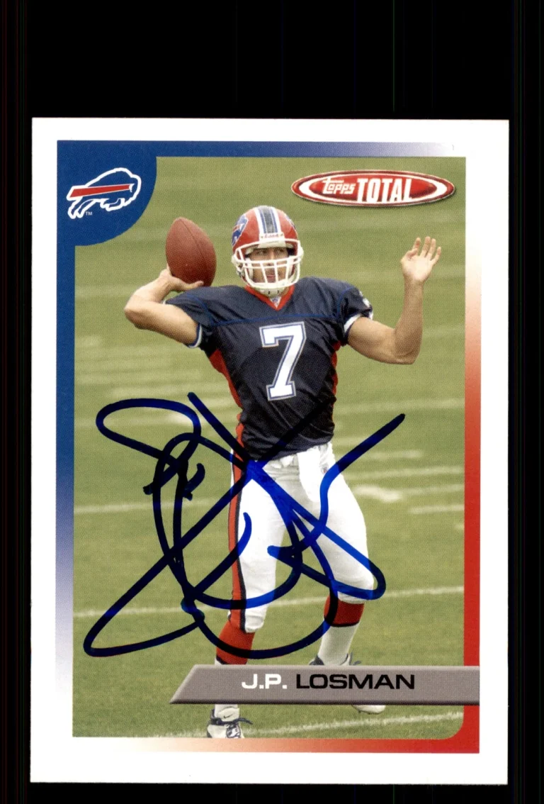 Signed Football Card Auto J.P. Losman 2005 Topps Total #261 Buffalo Bills