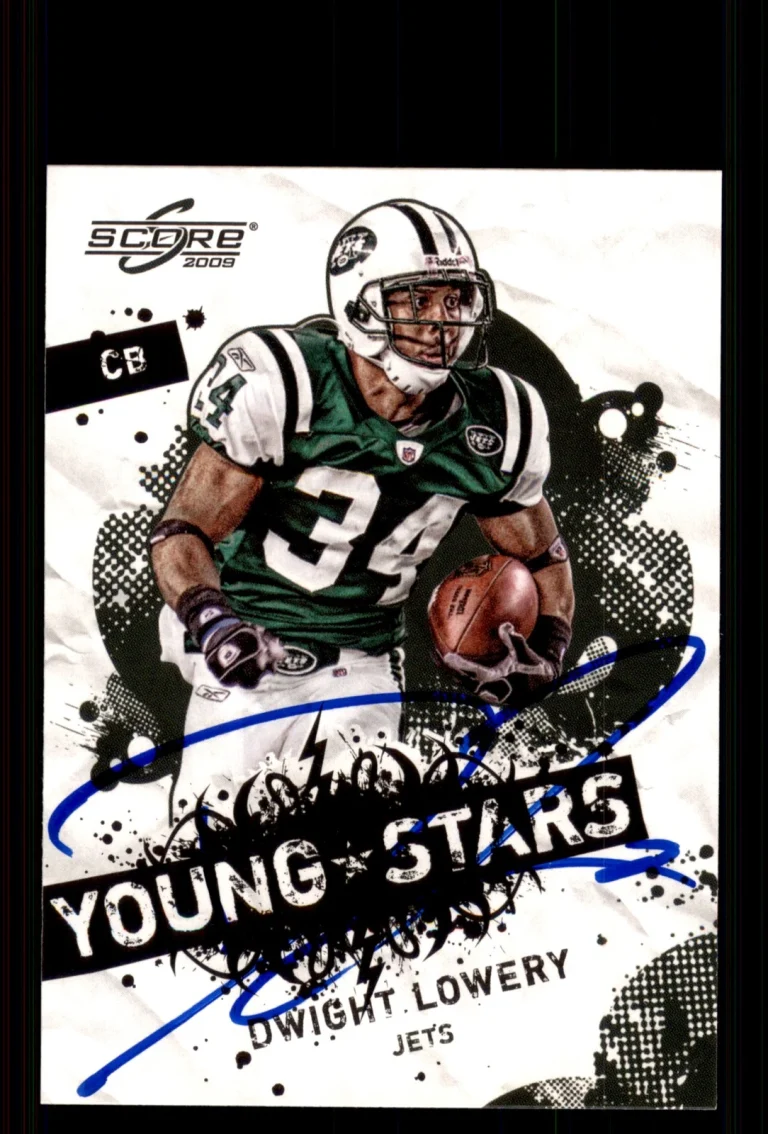Signed Football Card Auto Dwight Lowery 2009 Score #9 New York Jets