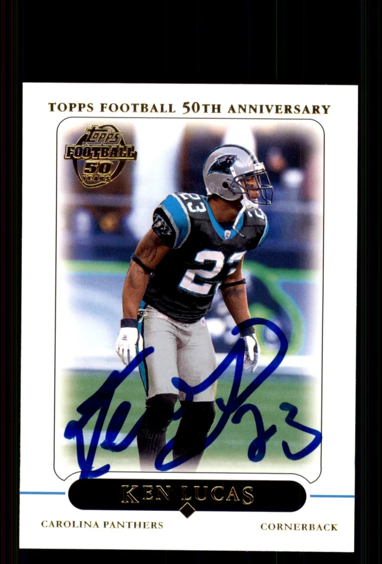 Signed Football Card Auto Ken Lucas 2005 Topps #220 Carolina Panthers