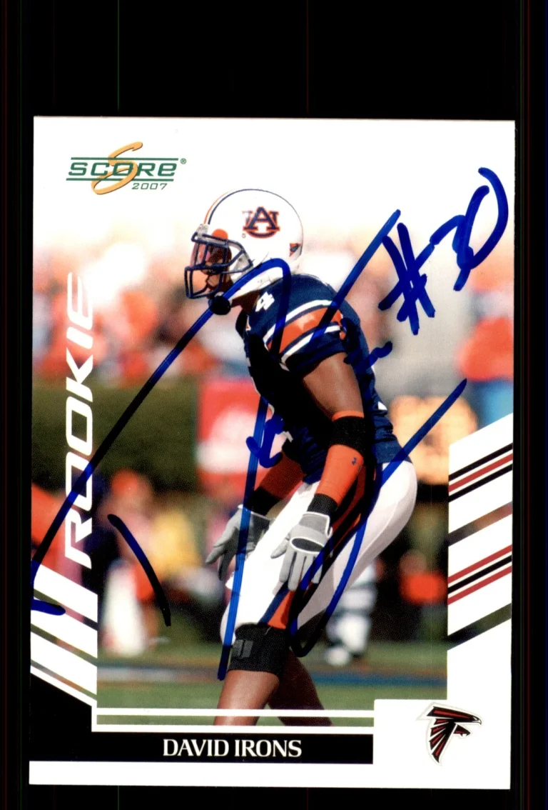 Signed Football Card Auto David Irons 2007 Score #316 Atlanta Falcons
