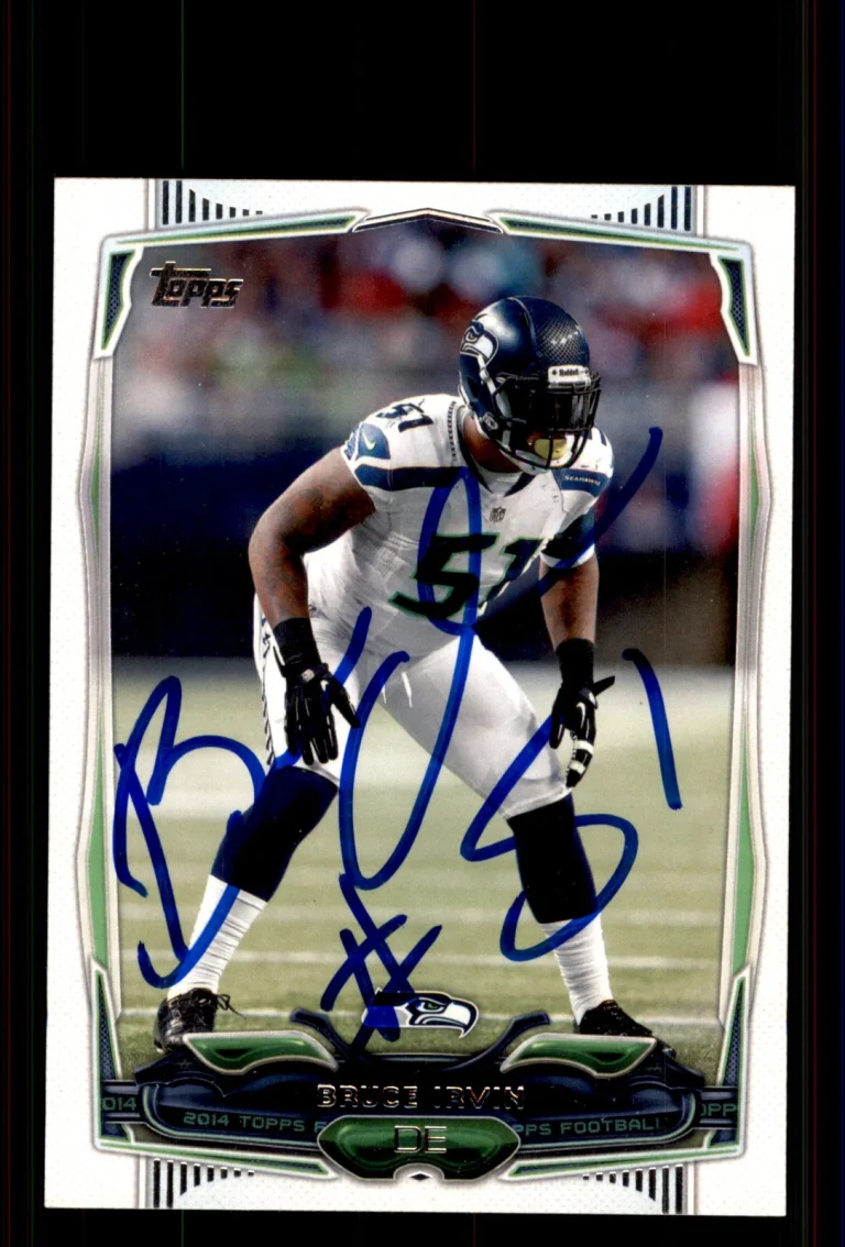 Signed Football Card Auto Bruce Irvin 2014 Topps #256 Seattle Seahawks