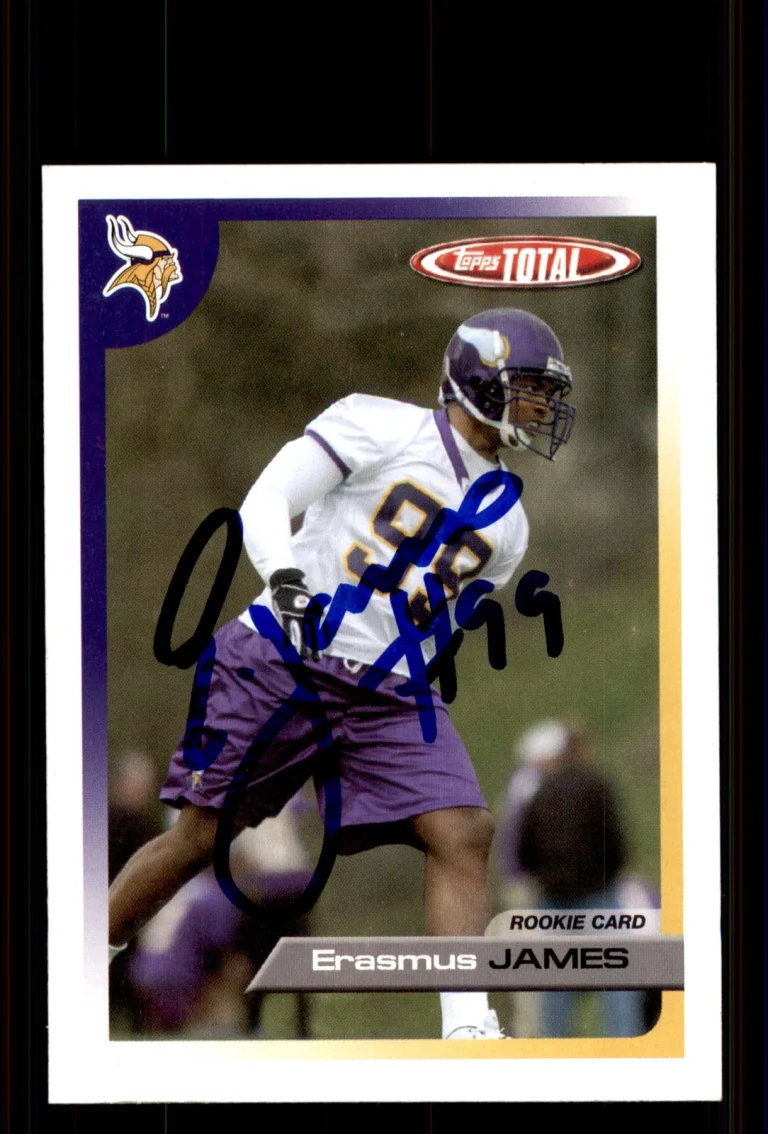 Signed Football Card Auto Erasmus James 2005 Topps Total #545 Minnesota Vikings