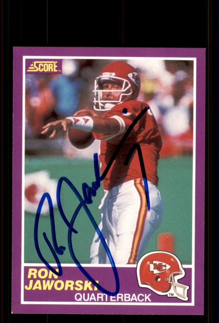 Signed Football Card Auto Ron Jaworski 1989 Score #368S Kansas City Chiefs
