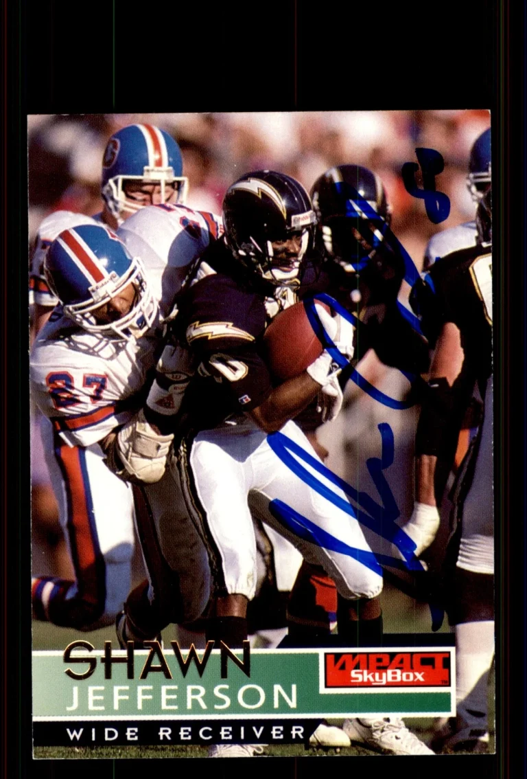 Signed Football Card Auto Shawn Jefferson 1995 SkyBox Impact #125 Chargers