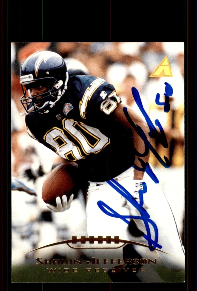 Signed Football Card Auto Shawn Jefferson 1995 Pinnacle #125 San Diego Chargers
