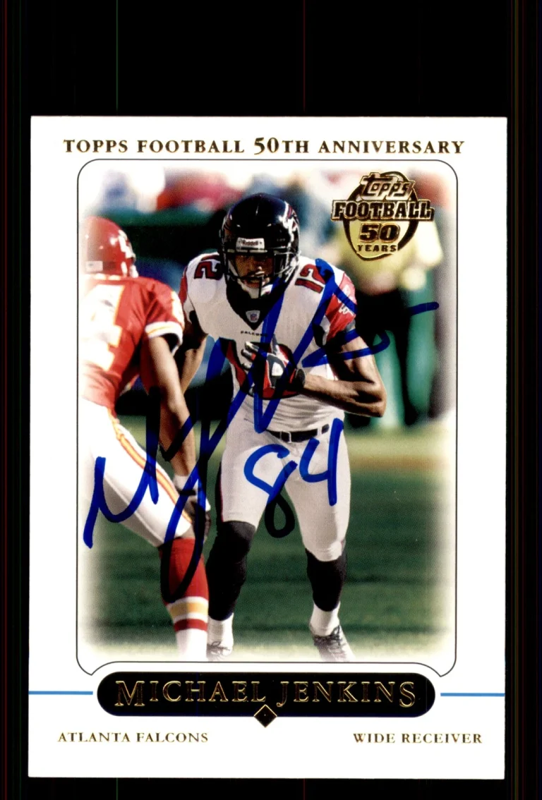 Signed Football Card Auto Michael Jenkins 2005 Topps #86 Atlanta Falcons