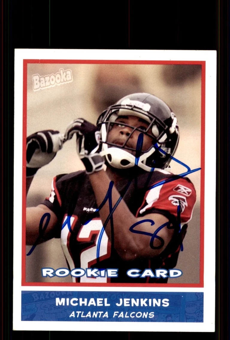 Signed Football Card Auto Michael Jenkins 2004 Bazooka #216 Atlanta Falcons