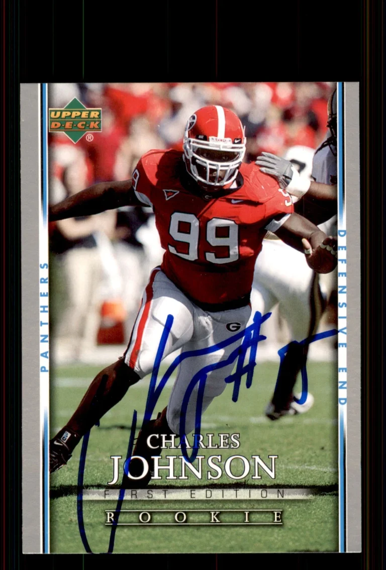 Signed Football Card Auto Charles Johnson 2007 Upper Deck First Edition #178