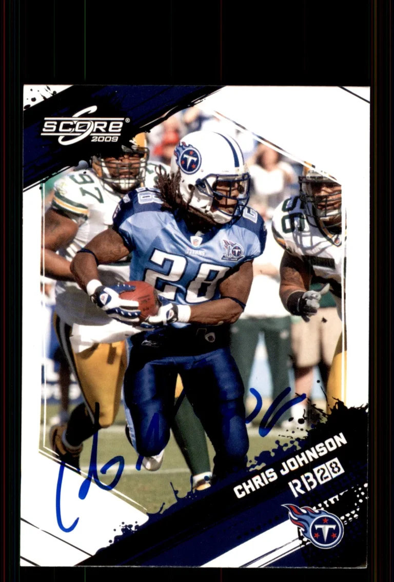 Signed Football Card Auto Chris Johnson 2009 Score #283 Tennessee Titans