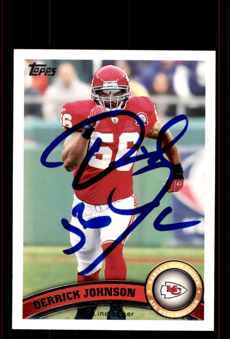 Signed Football Card Auto Derrick Johnson 2011 Topps #47 Kansas City Chiefs