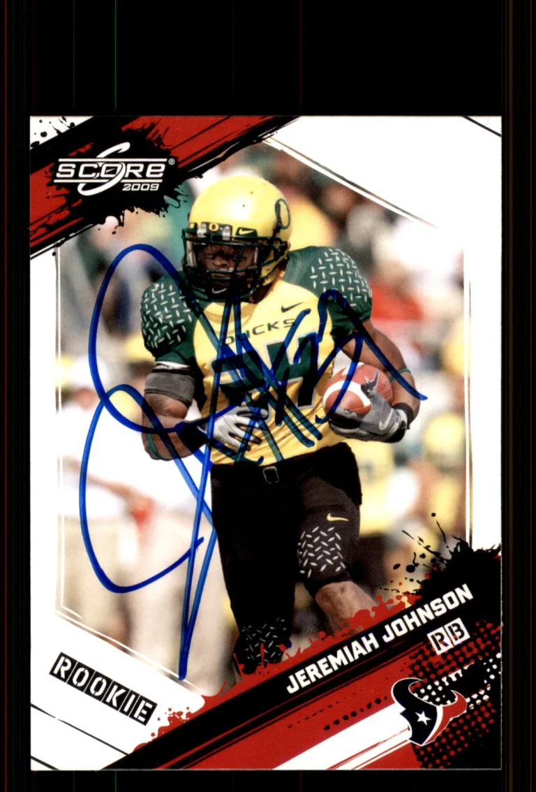 Signed Football Card Auto Jeremiah Johnson 2009 Score #353 Houston Texans