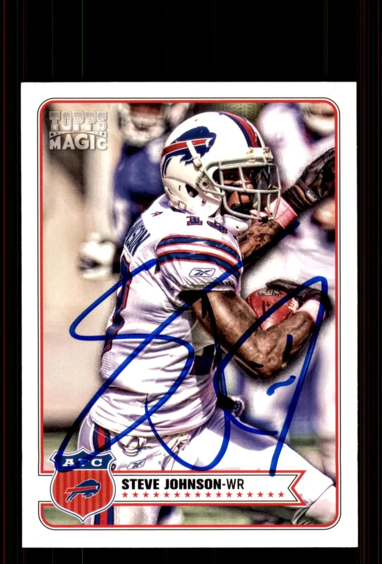 Signed Football Card Auto Steve Johnson 2012 Topps Magic #179 Buffalo Bills