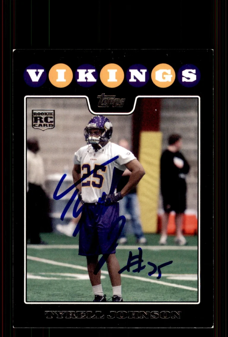 Signed Football Card Auto Tyrell Johnson 2008 Topps Minnesota Vikings #12