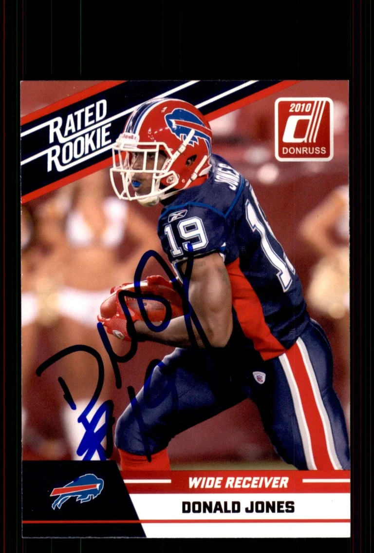 Signed Football Card Auto Donald Jones 2010 Donruss Rated Rookies #33 Bills