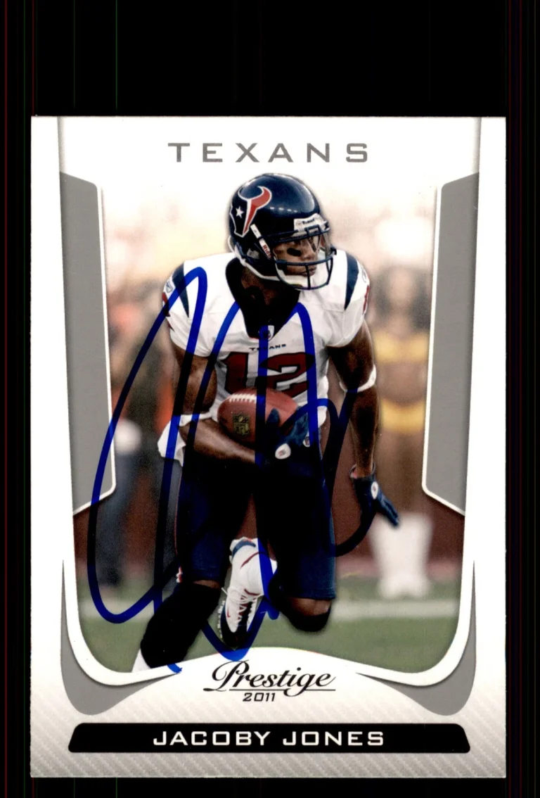 Signed Football Card Auto Jacoby Jones 2011 Panini Prestige #80 Houston Texans