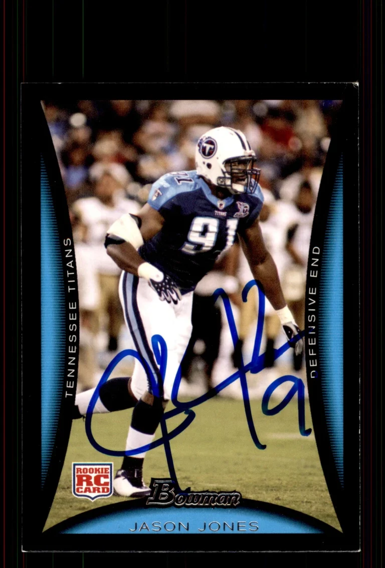 Signed Football Card Auto Jason Jones 2008 Bowman #117 Tennessee Titans
