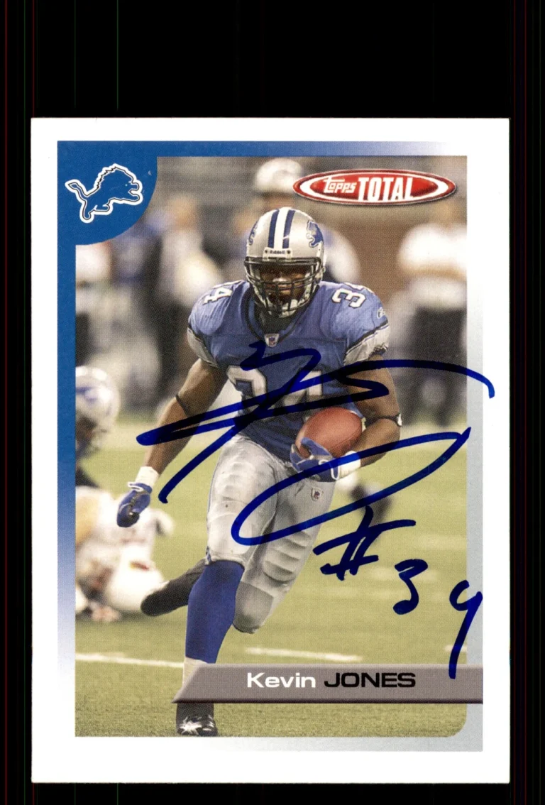 Signed Football Card Auto Kevin Jones 2005 Topps Total #247 Detroit Lions