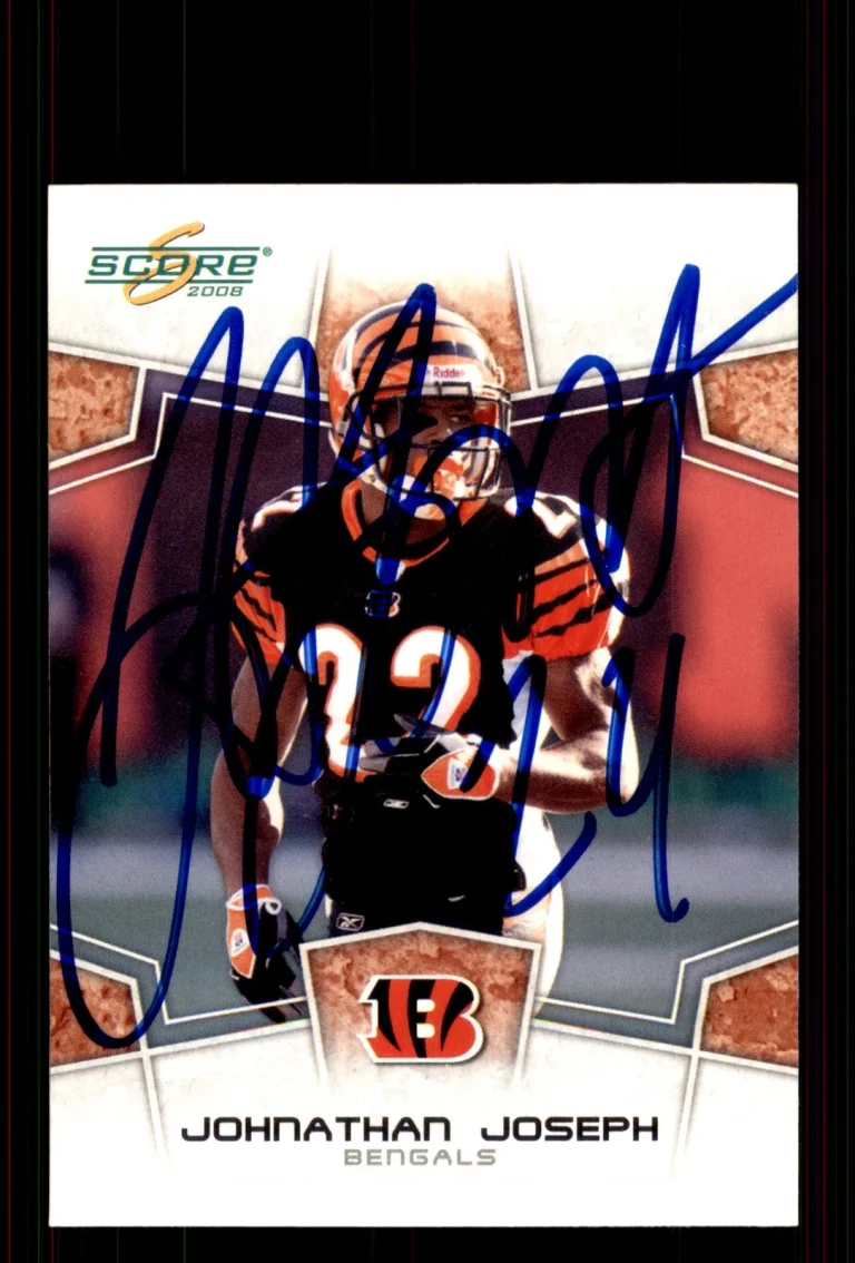 Signed Football Card Auto Johnathan Joseph 2008 Score #66 Cincinnati Bengals