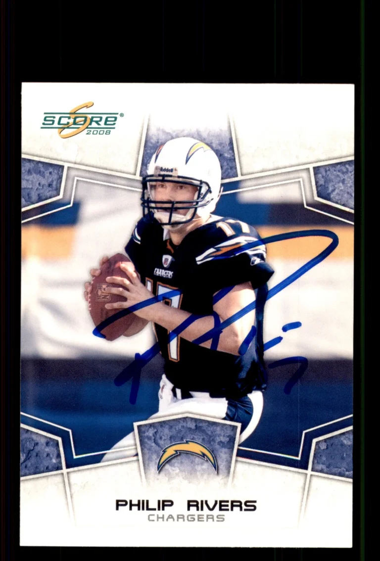 Signed Football Card Auto Philip Rivers 2008 Score #259 San Diego Chargers