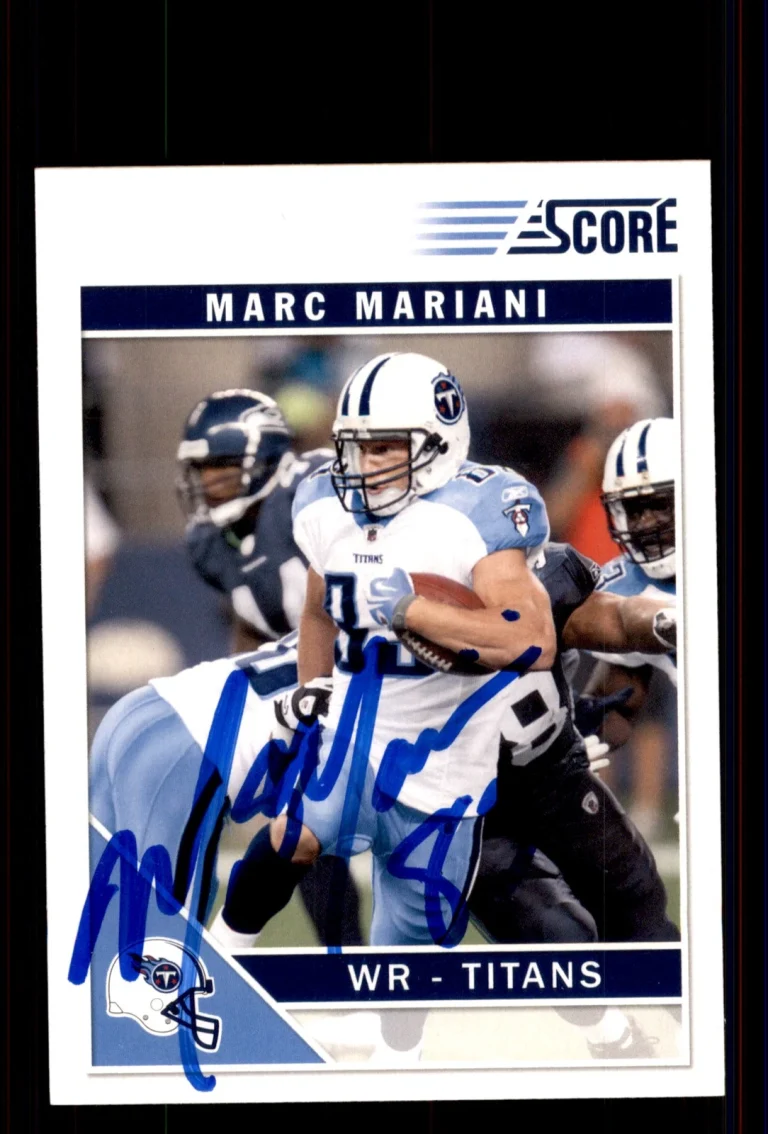Signed Football Card Auto Marc Mariani 2011 Score #286 Tennessee Titans