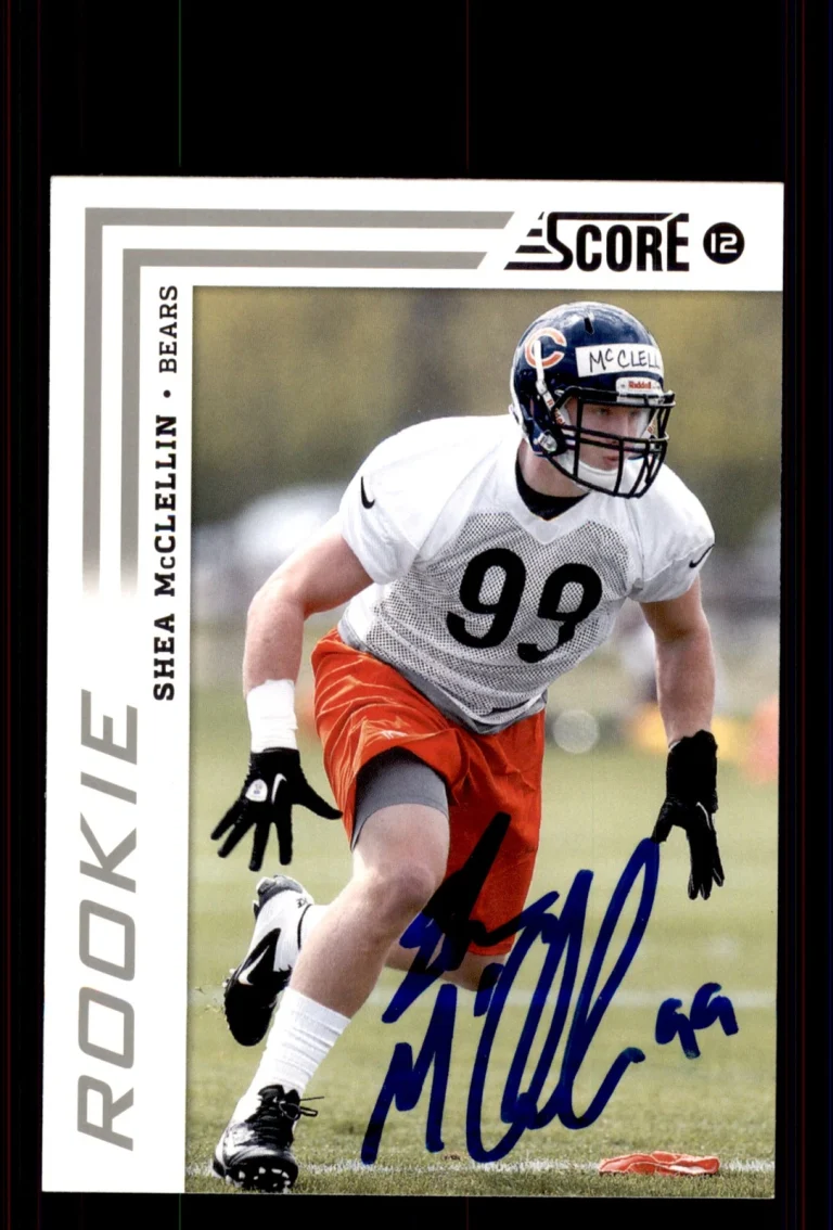 Signed Football Card Auto Shea McClellin 2012 Score #376 Chicago Bears