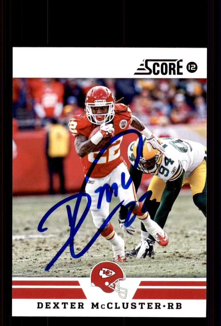 Signed Football Card Auto Dexter McCluster 2012 Score #245 Kansas City Chiefs