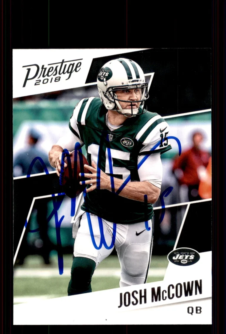 Signed Football Card Auto Josh McCown 2018 Panini Prestige #61 New York Jets