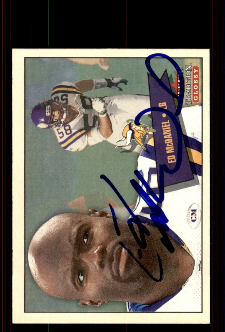 Signed Football Card Auto Ed McDaniel 2001 Fleer Tradition #143 Vikings